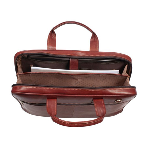 Tony Perotti Vegetale Leren Laptoptas 15 inch – Donkerbruin - Afbeelding 4